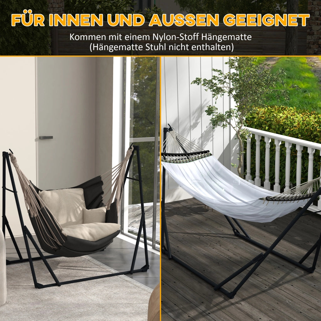 Amaca con struttura ¨C Minimal ¨C 263x89x100 cm, nero e bianco