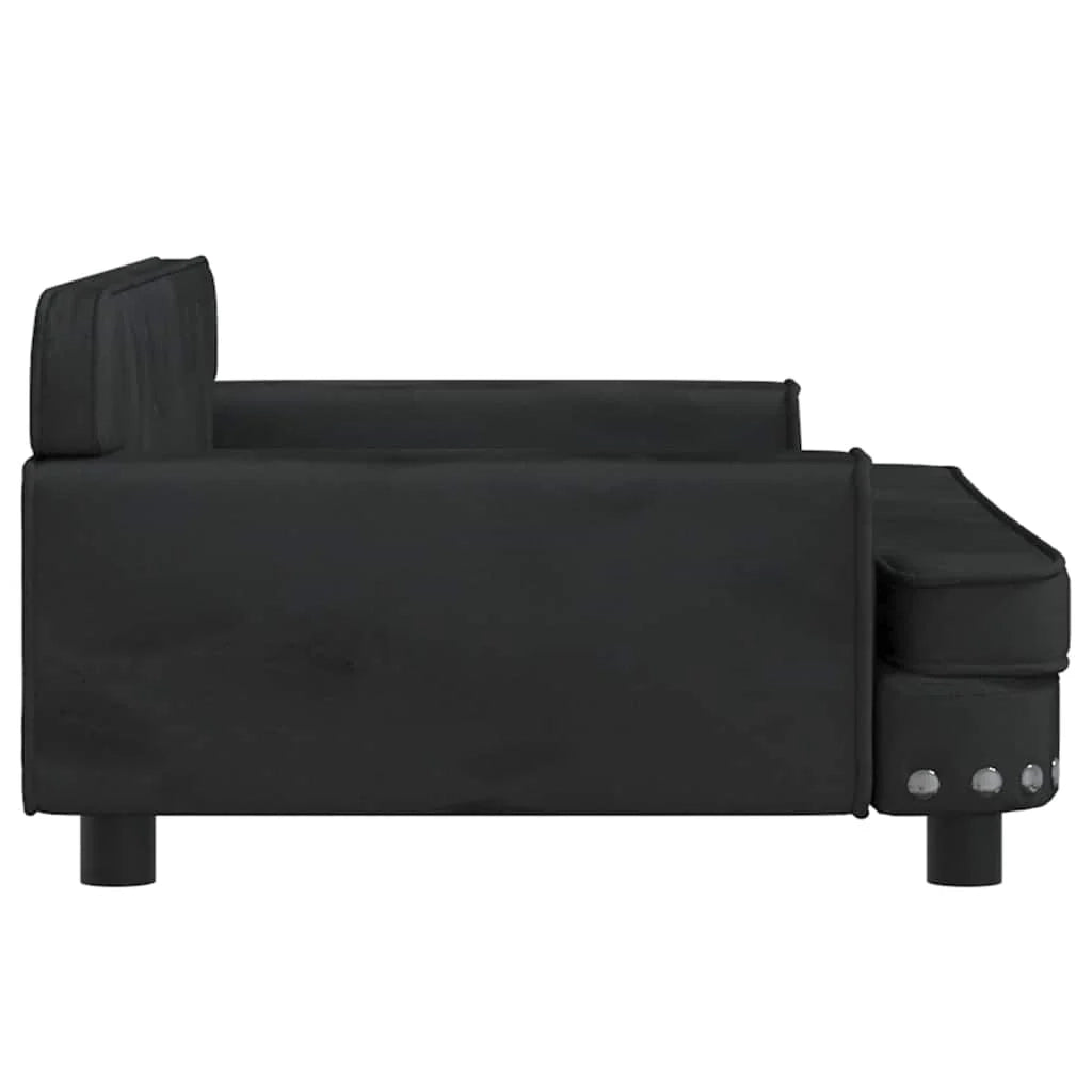Cuccia per cani con cesto divano confortevole 90 x 53 x 30 cm velluto nero 02_0042998