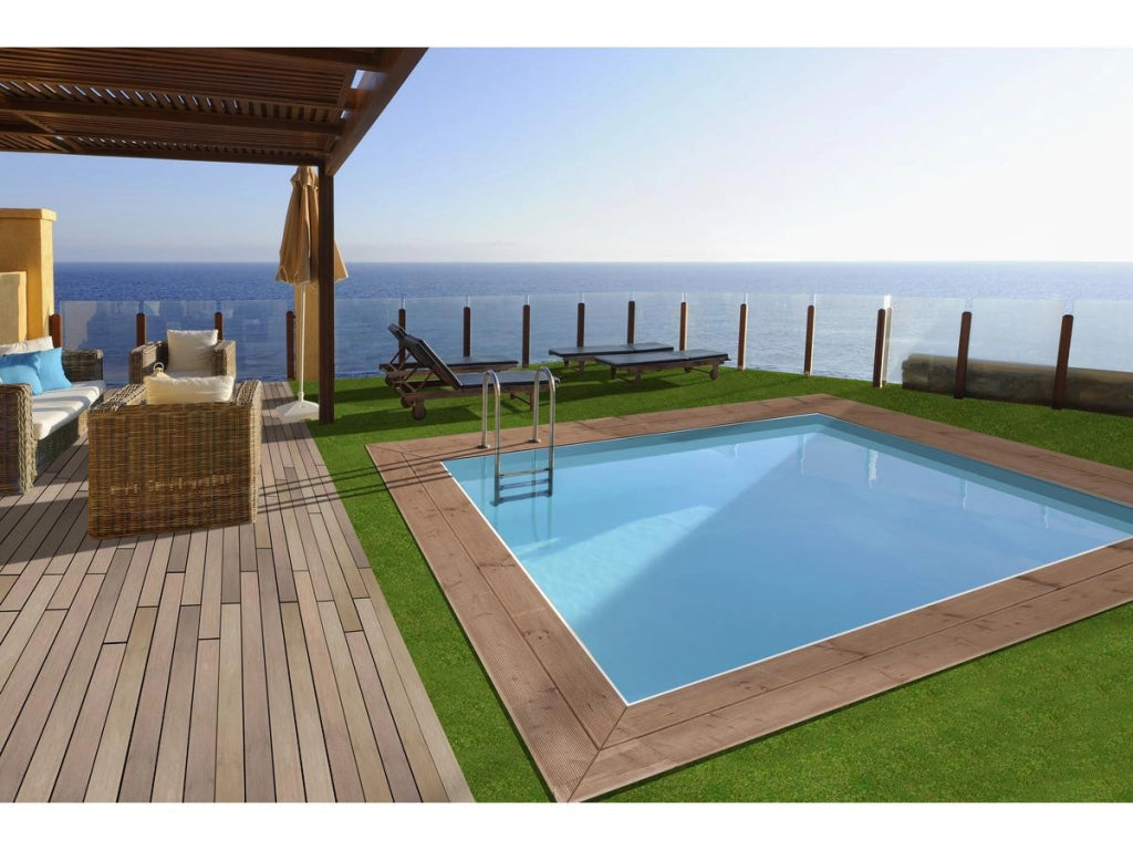 Piscina rettangolare in legno "Caimans 140" - 4,10 x 3,00 x 1,39 m