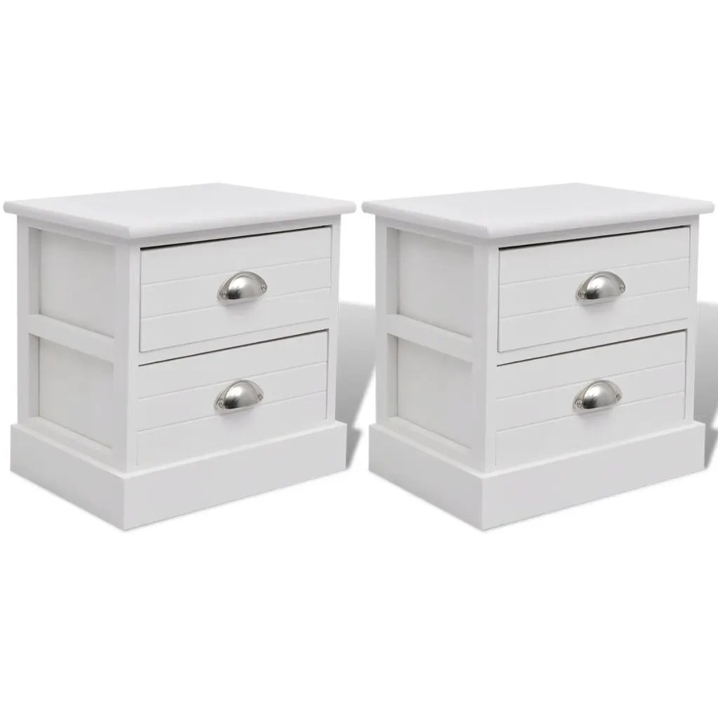 Comodini In Stile Francese 2 Pezzi Bianco 242887