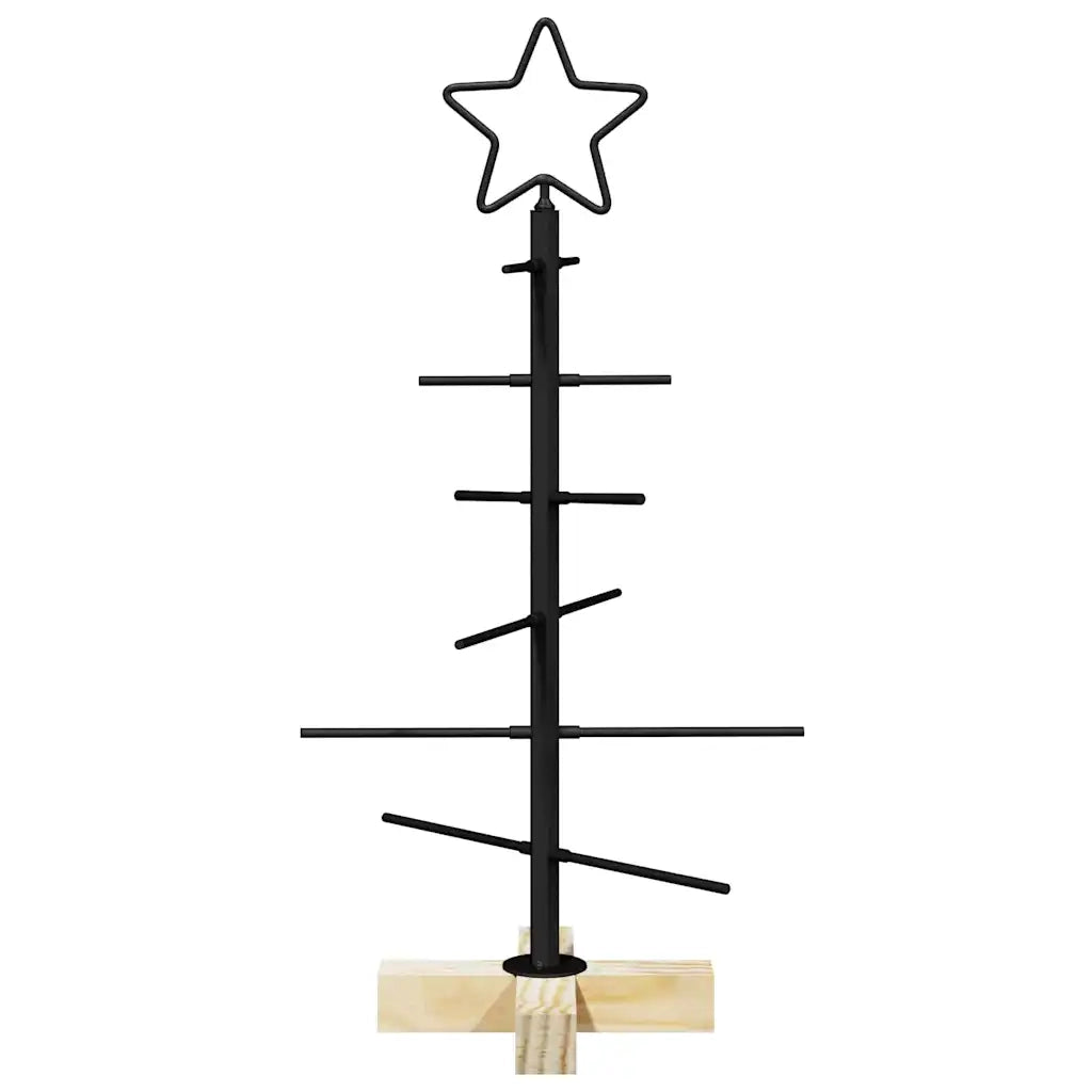 Albero di Natale in metallo con supporto Nero 59,5 cm 42019175