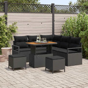Set Divano da Giardino con cuscino 8 pcs Nero polyrattan 3362524