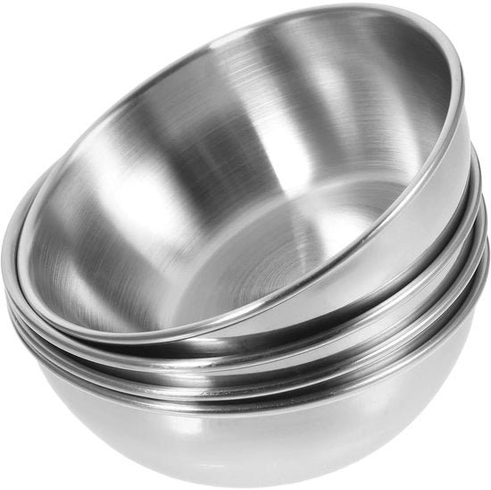 Scatola per Imburrare - Tazze in Acciaio Inossidabile - 4 Pezzi - Piana e Spaziosa - Per Salse e Spezie - Sostenibile e Leggera - Scatola per Imburrare