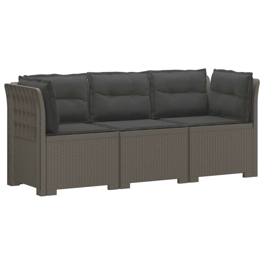 Divano da esterno-Divano da Giardino 3 posti con cuscini in look rattan PP 551785