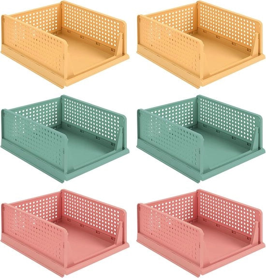 Set di 6 Scatole a Stacking per Archiviazione per Cucina, Camera da Letto e Altro
