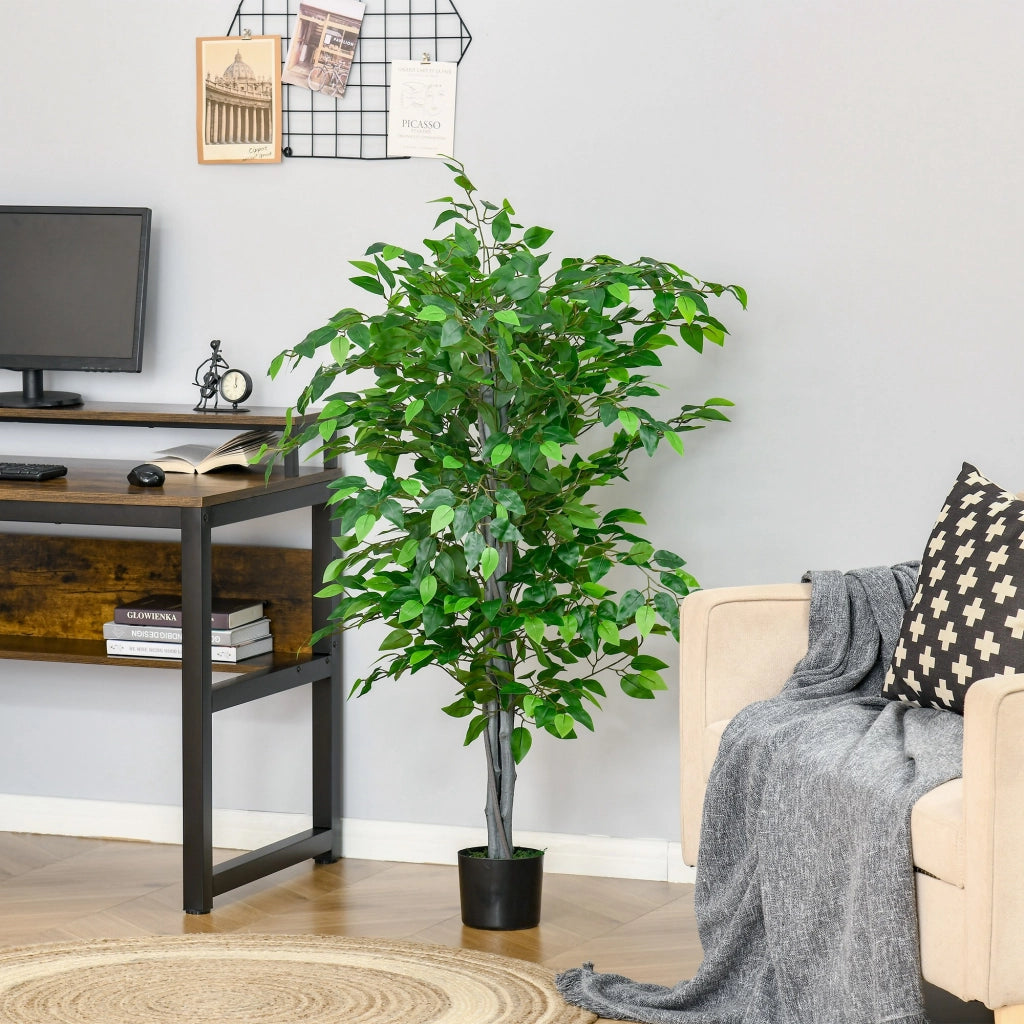 Pianta artificiale Ficus ¨C Xylo ¨C Verde, vaso cemento, 135 cm