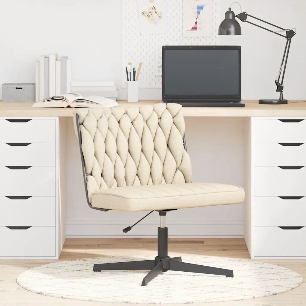 Sedia da Ufficio Girevole Crema in Tessuto 4105403