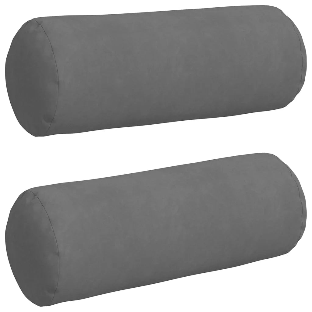 Cuscini a rullo 2 pz | Cuscini per sedie Grigio scuro ? 25 x 70 cm