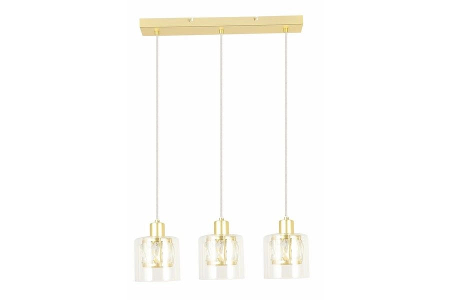 Lampada a sospensione Elmo Reality oro 3 vetri E14