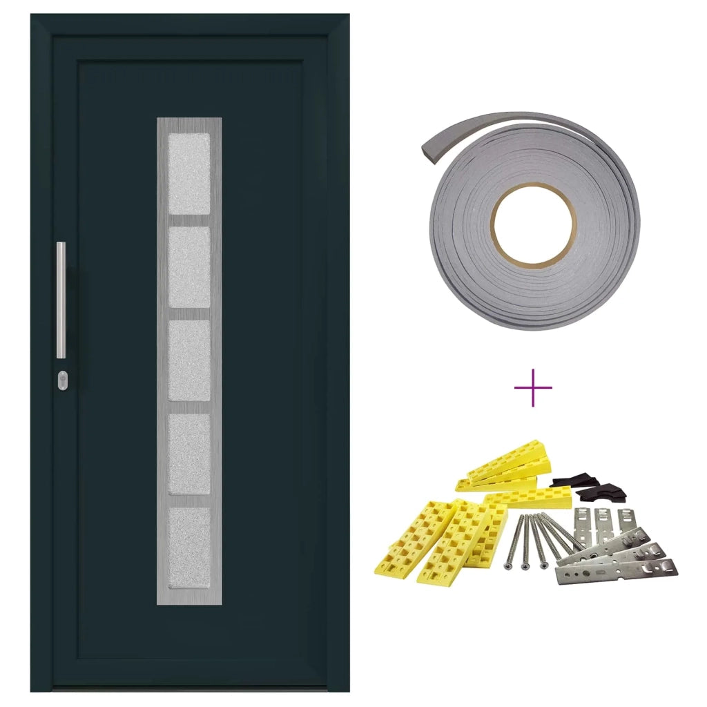 Porta Frontale Antracite 108 x 208 cm PVC 3445682