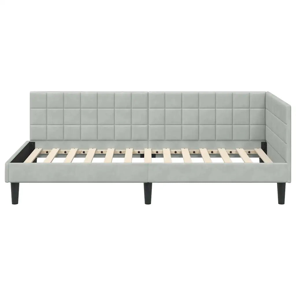 Cornice del letto ad angolo Grigio chiaro 90 cm x 200 cm 42016428