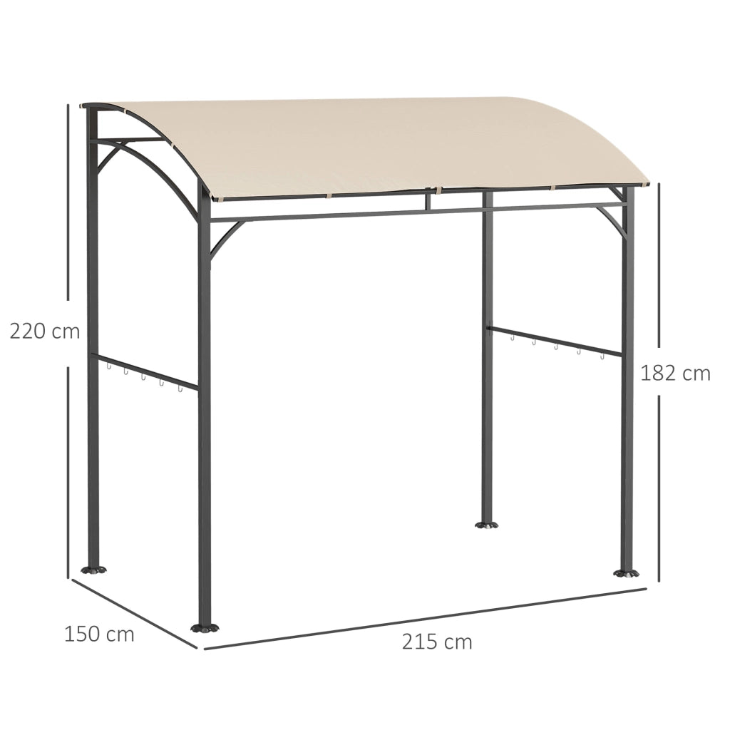 Gazebo per Barbecue ¨C Minimal ¨C Beige e Nero 215x150x182cm