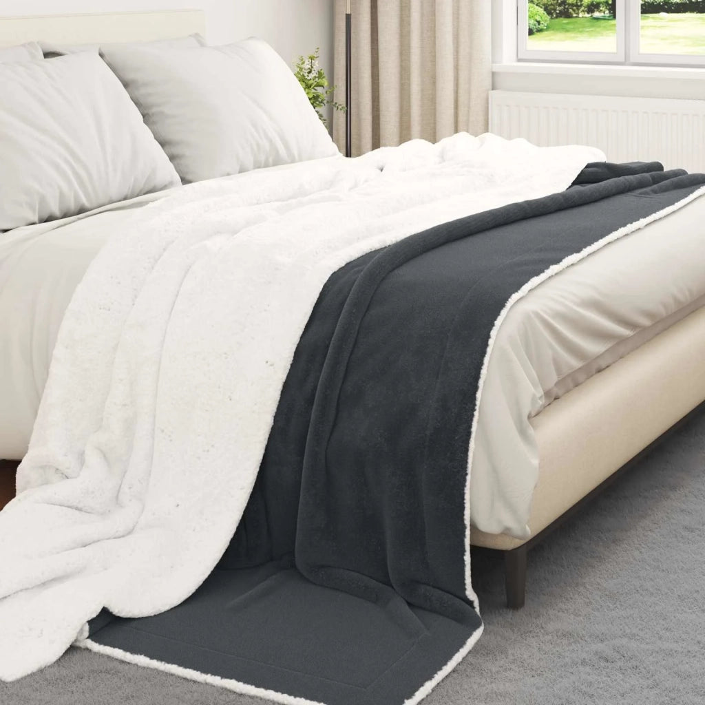 Coperta Grigio scuro 220 x 240 cm Panno 42016983