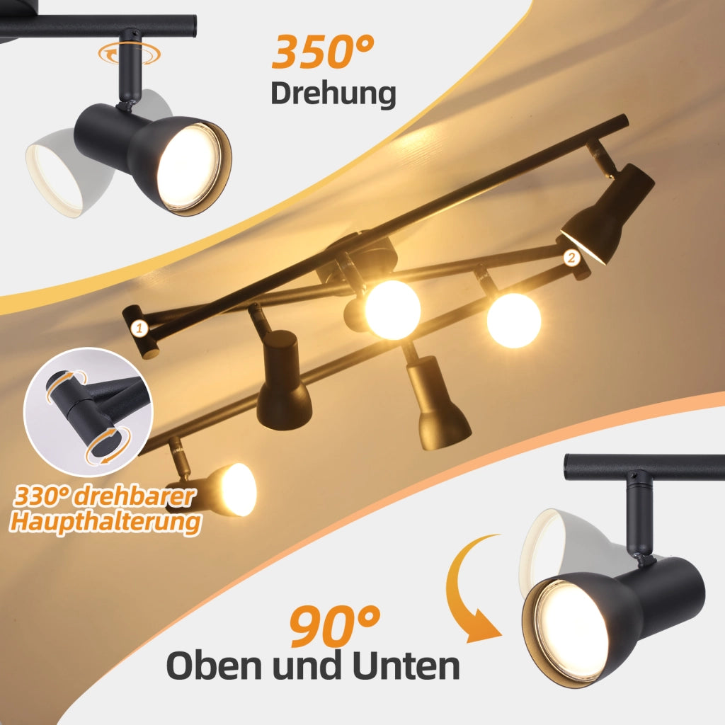 ZMH Faretto da soffitto 2 luci nero - Faretti GU10 orientabili