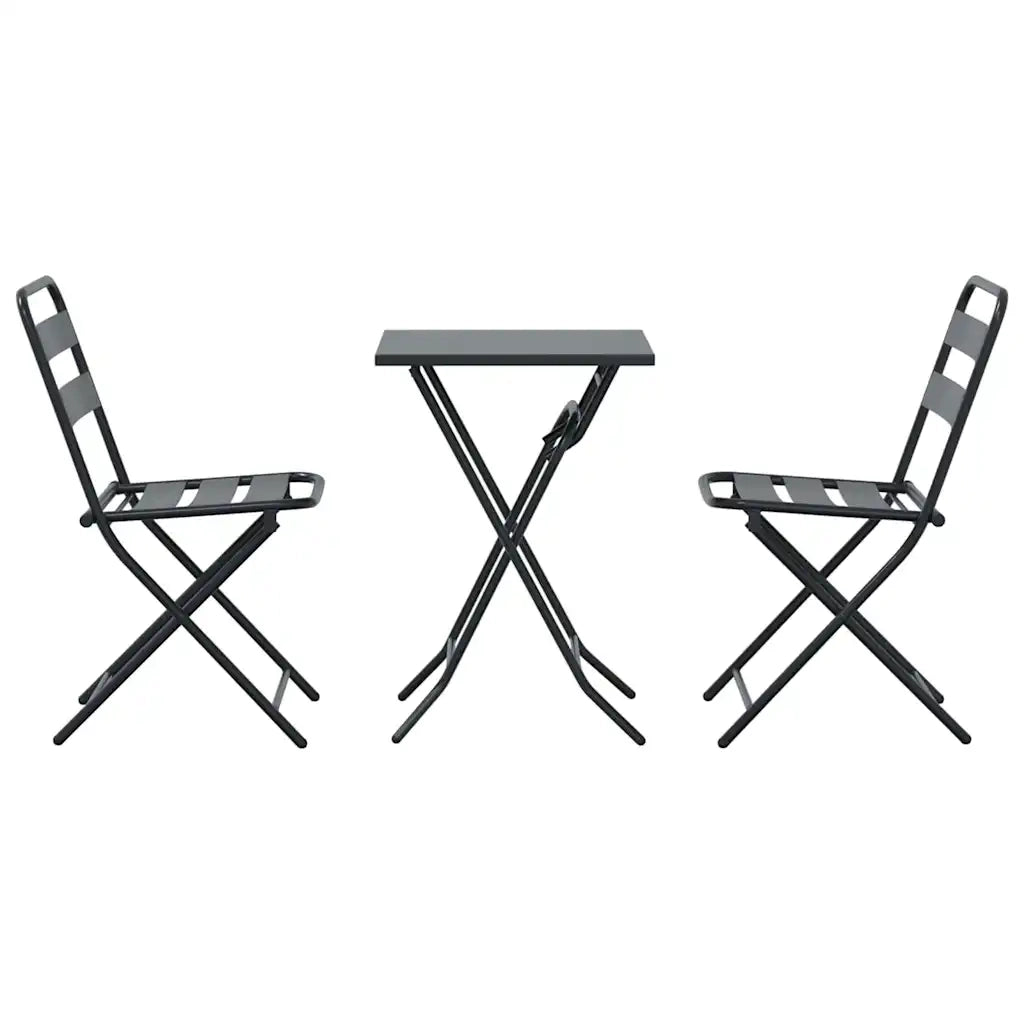 Set Bistro da Giardino 3 pcs Antracite Acciaio 42010318