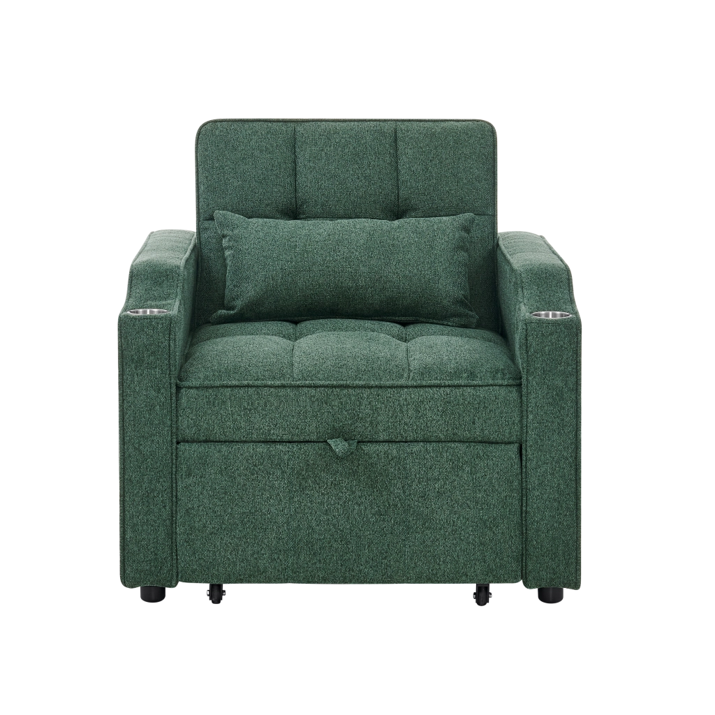 Divano Letto 3 in 1 con USB ¨C Xylo ¨C Verde, Trasformabile