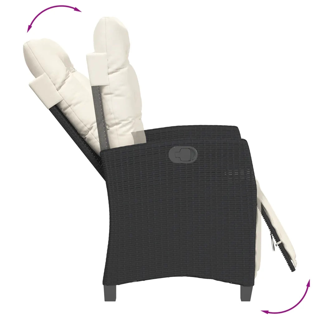 Set da Bistrò 3 pz con Cuscini Nero in Polyrattan 365248