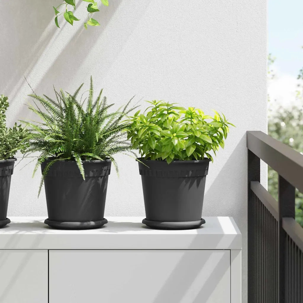 Vasi per Piante 6 pcs Nero Ø 19 x 16 cm Plastica 3403261