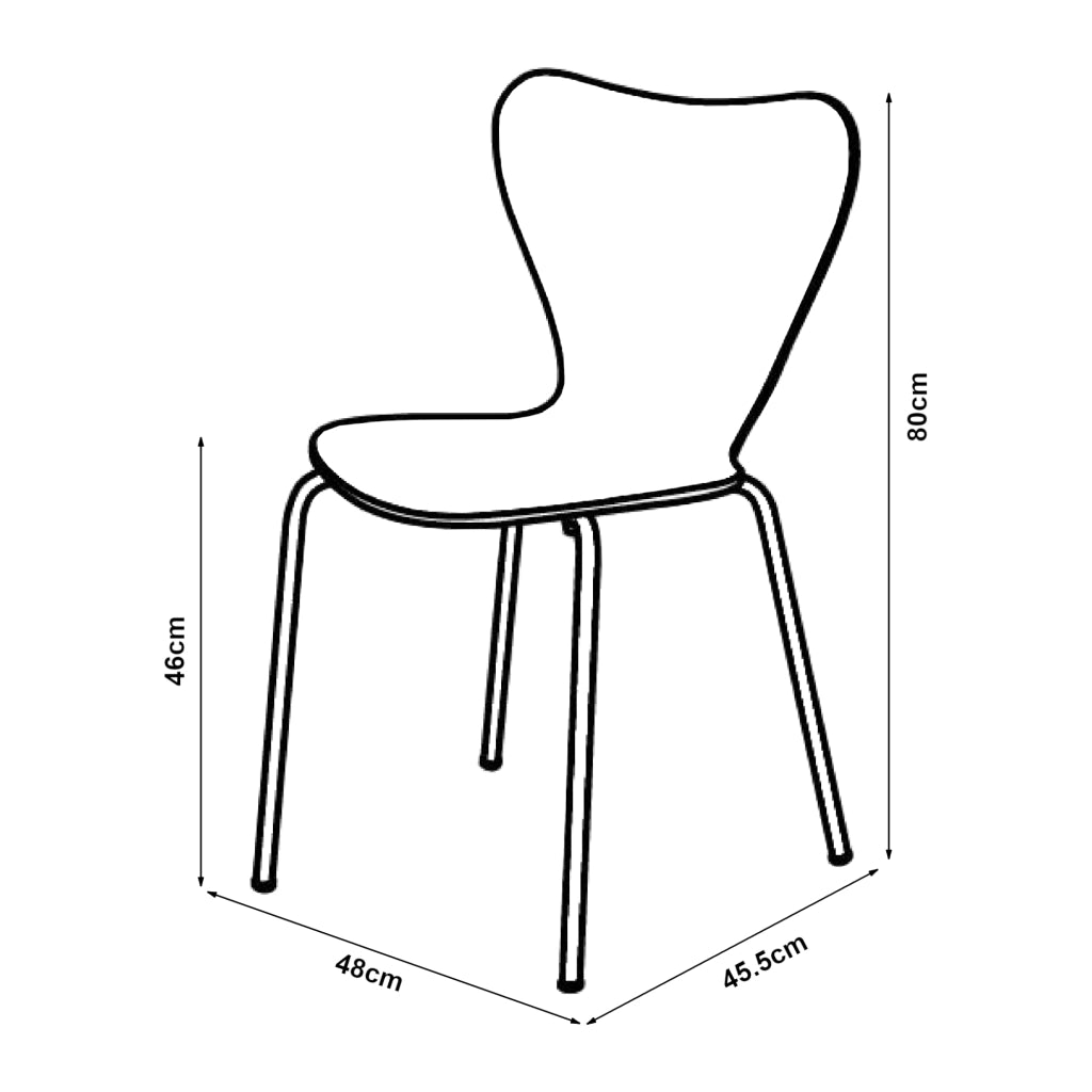 Set di 4 Sedie da Sala Essunga Impilabili - Arancione / Cromato [en.casa]