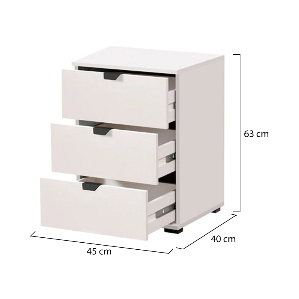 Talana, Comodino un Ripiano, 45x40x63h cm Bianco