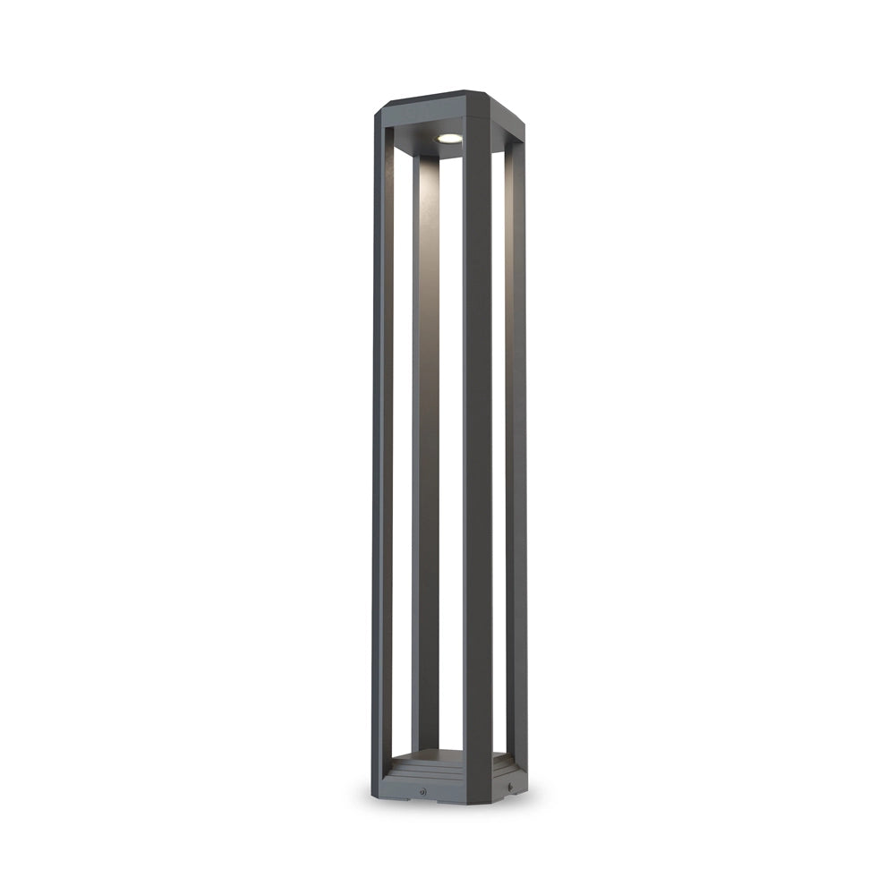 Lampada Da Terra Moderna Da Esterno Alluminio Grigio Luce Led 13W Ip65