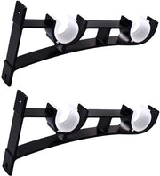 Supporto doppio per tende - nero - set da 2 - lega di alluminio