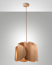 Lampada a Sospensione Pevero in Frassino e Metallo, design moderno, attacco E27, ideale per illuminazione d'interni, diametro 420mm