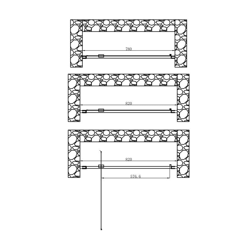 Porta Battente 78-82x185h 4mm Cromato - Volta