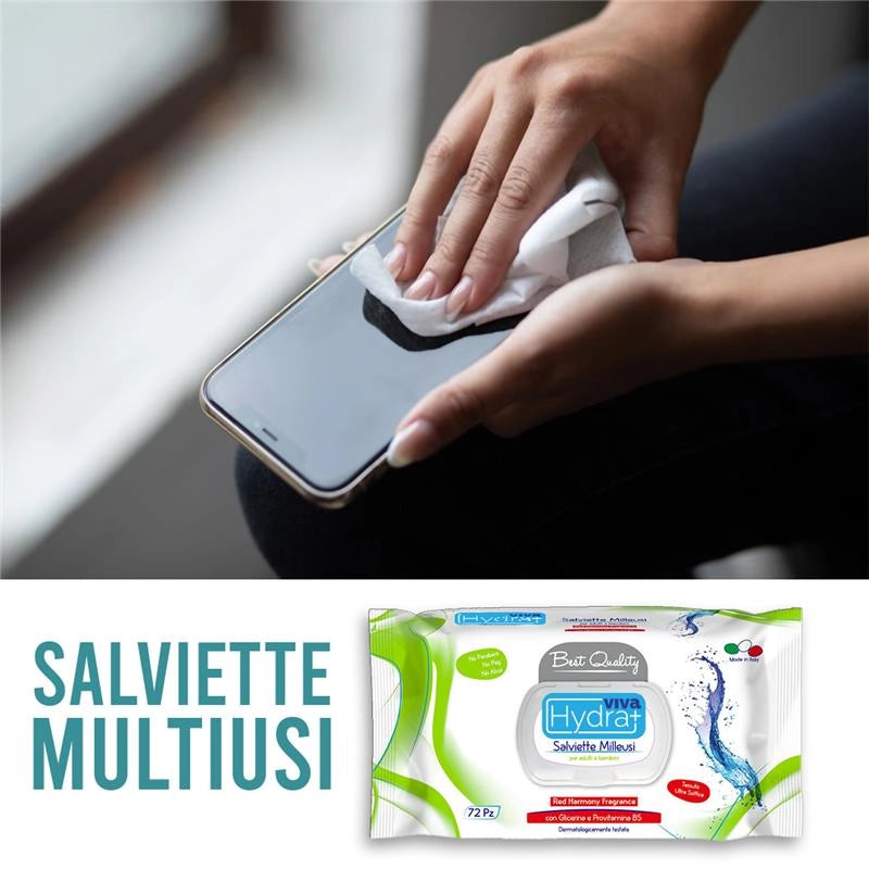 MAURY'S SET 12CF SALVIETTE DETERGENTI UMIDIFICATE MILLEUSI RED HARMONY 72PZ PER ADULTI E BAMBINI
