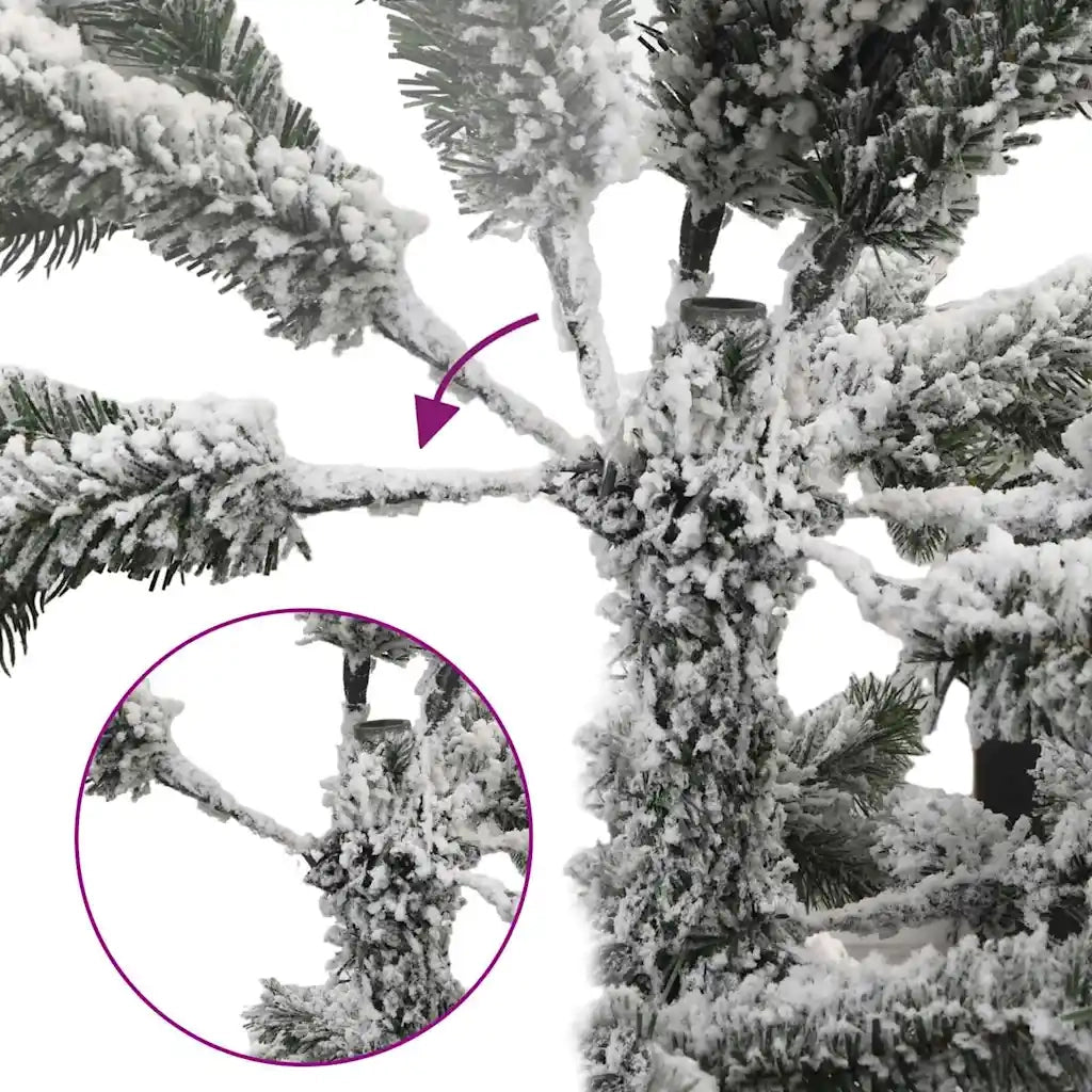 Albero di Natale Artificiale-Albero Natalizio Snodato Foderato di Neve Bianco 891513