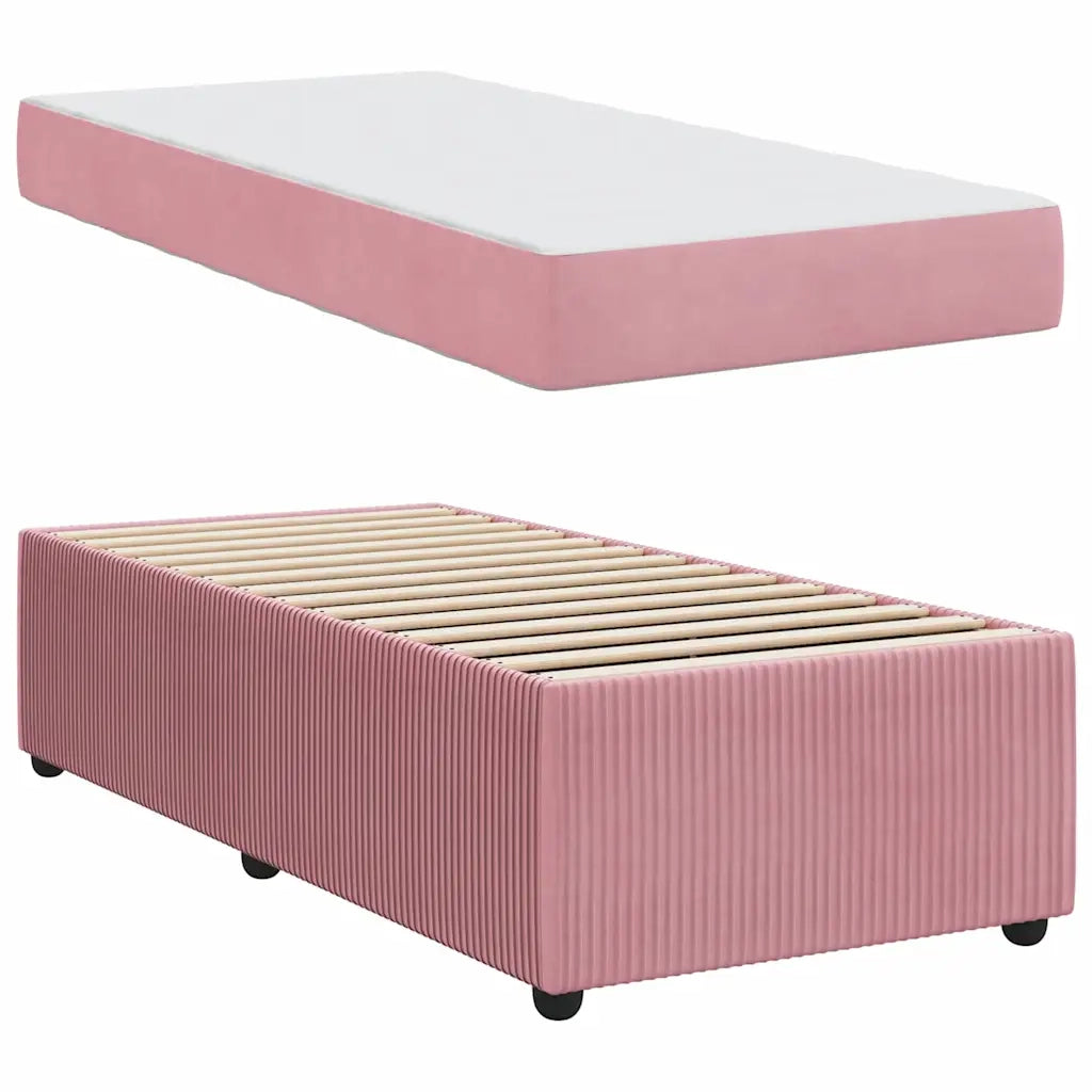 Struttura del letto con materasso-Giroletto Rosa 100 x 200 cm Tessuto