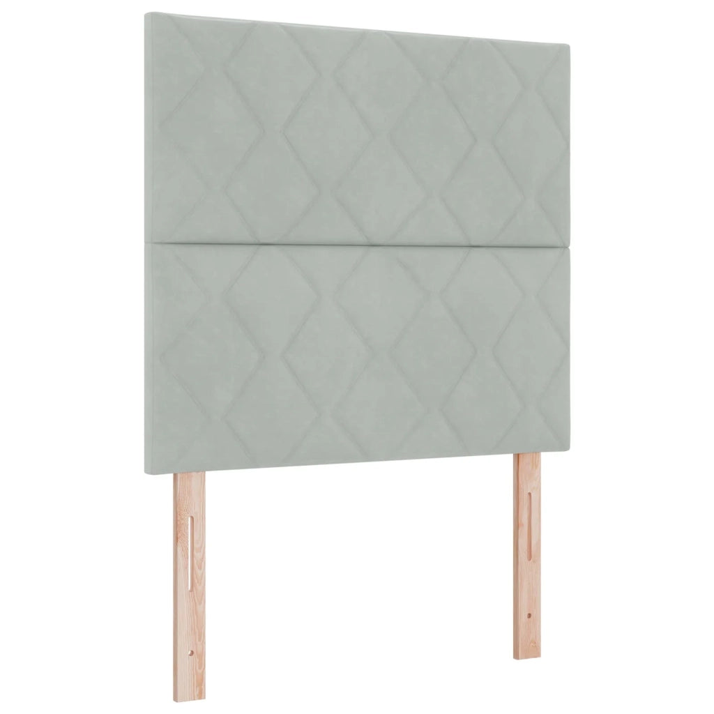 Letto con Box Spring, Materasso e LED Grigio Chiaro 90 x 190 cm 3455190