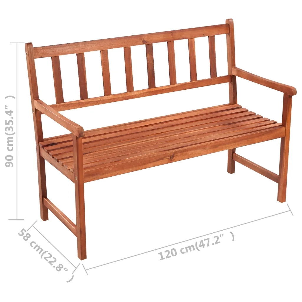 Panchina da Giardino | Panca da Giardino con Cuscino 120 cm in Massello di Acacia