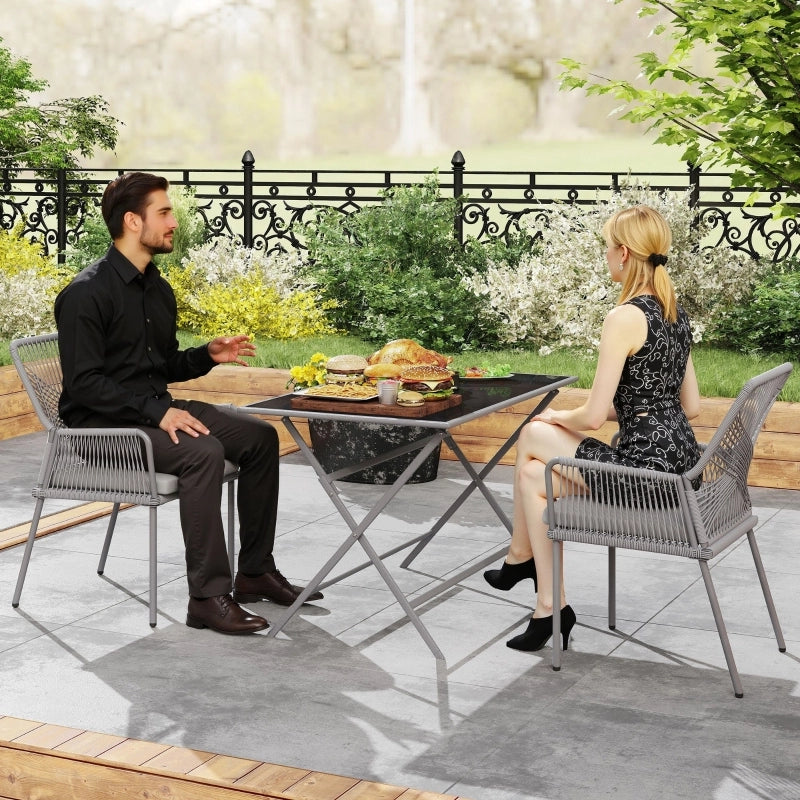 OKWISH Set di 2 Sedie da Giardino con Braccioli, Schienale Ampio e Cuscini Sfoderabili, Rattan Grigio Scuro