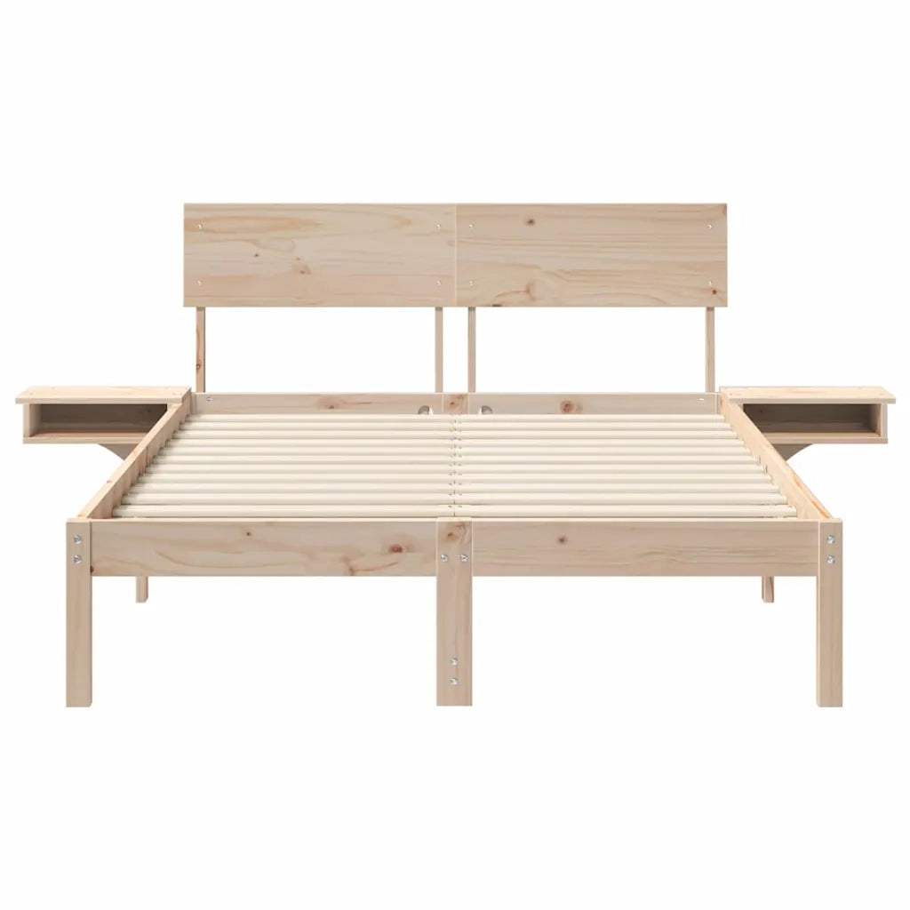 Struttura del letto Marrone 140 x 190 cm Pino massello 873451