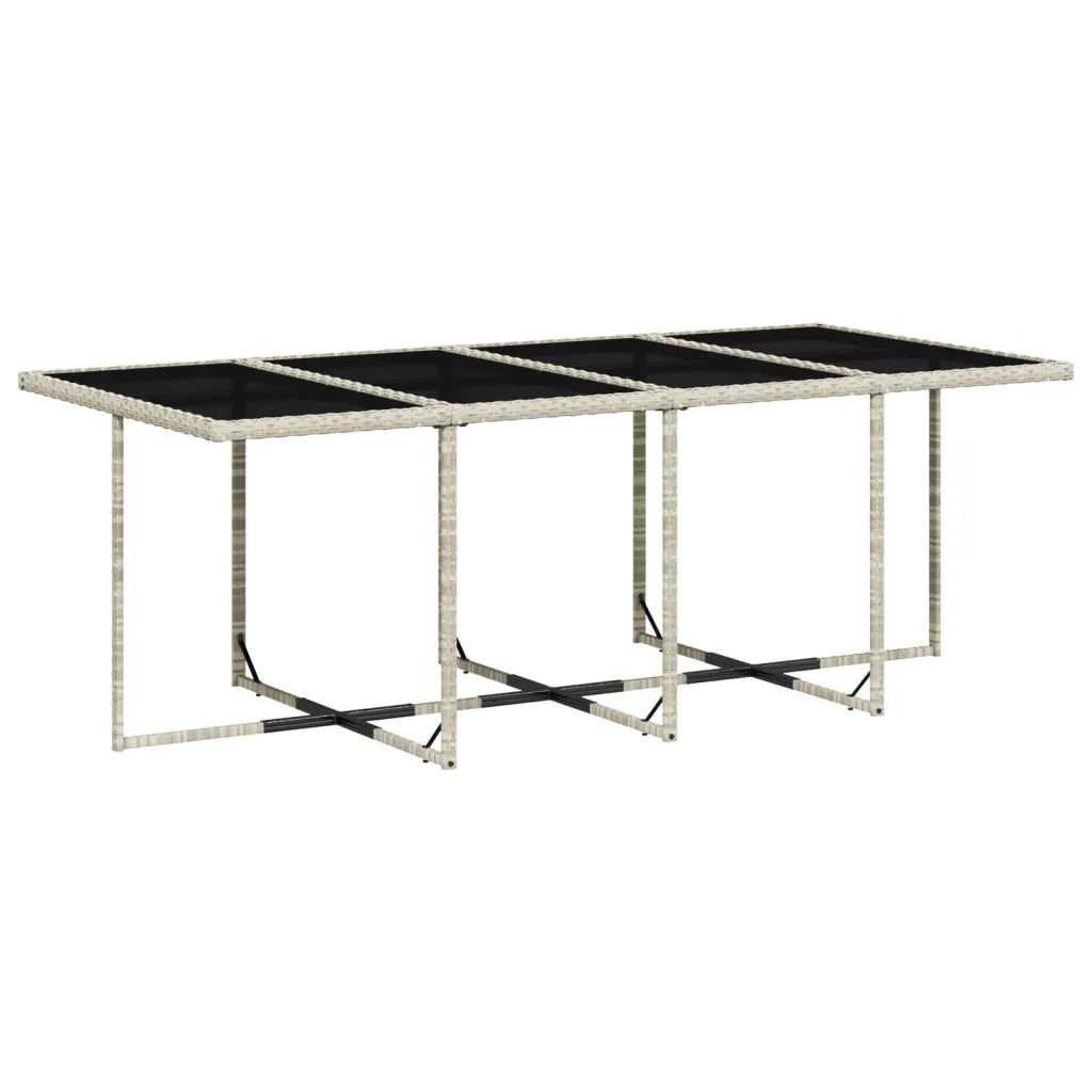 Set da Pranzo da Giardino 13pz con Cuscini Grigio in Polyrattan 3211523