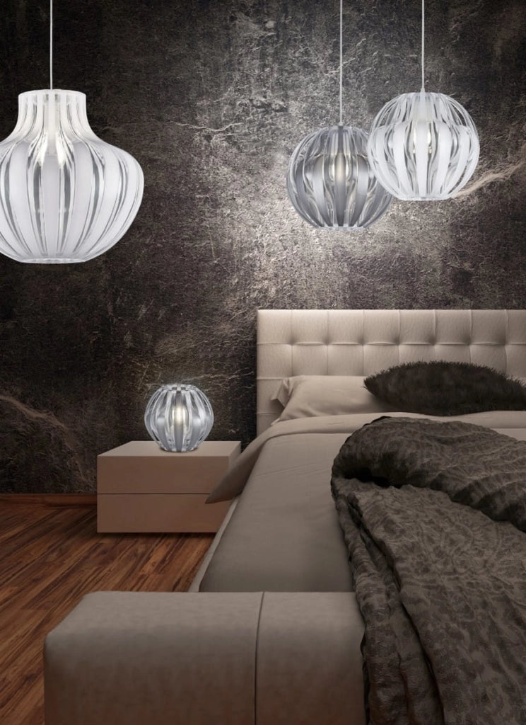 Lampada a sospensione Pumpkin bianca Ø30 E27 Reality RL