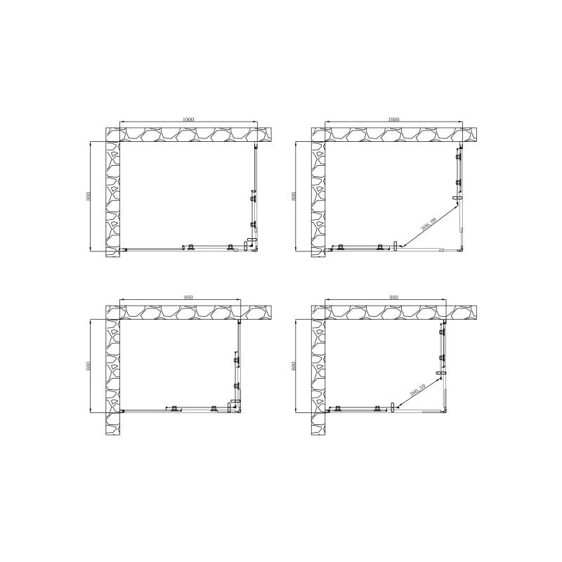 Box Doccia Rettangolare 68-80/88-100x185h 4mm Cromato - Volta