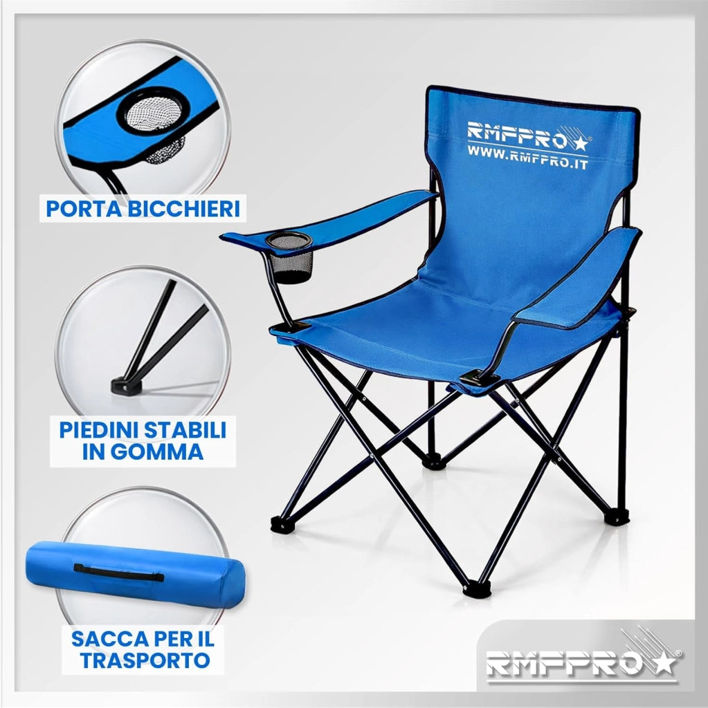 RMF PRO SET 2 SEDIE DA CAMPEGGIO BLU