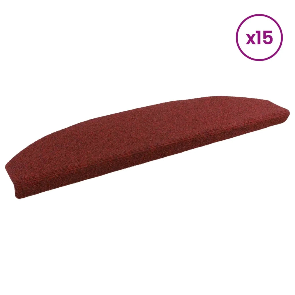 Tappetini per scale autoadesivi 15 pcs Rosso Bordeaux 42038668