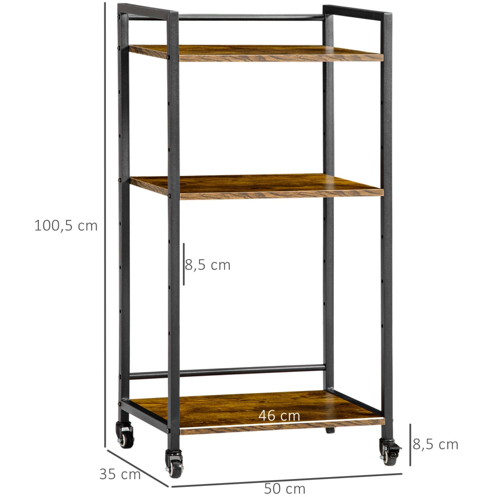 Scrivania con cassettiera e scaffale ¨C zephmum ¨C marrone 50x35x100,5 cm