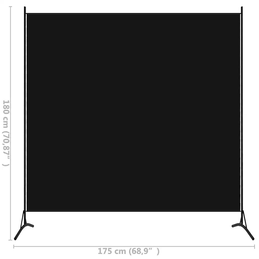 Paravento Nero 175x180 cm in Tessuto 320738