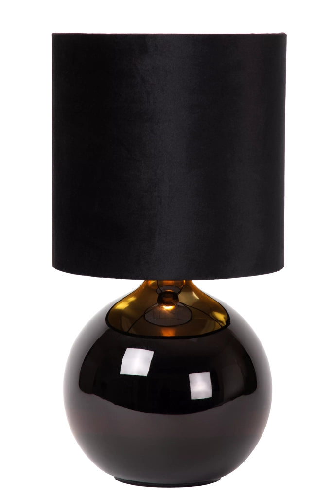 Lampada da tavolo in vetro con paralume nera E14 Esterad Lucide