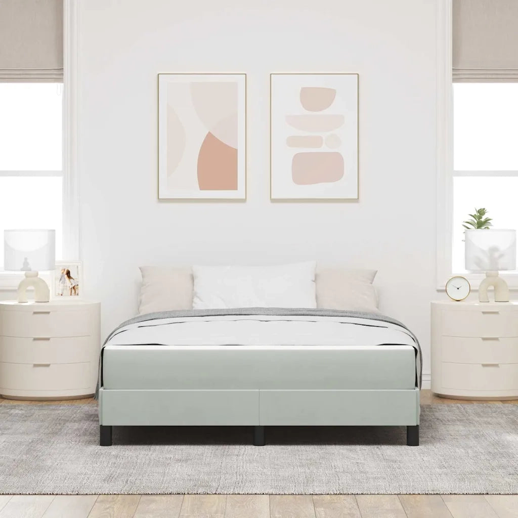 Letto a molle con materasso Grigio chiaro 160 x 210 cm Tessuto