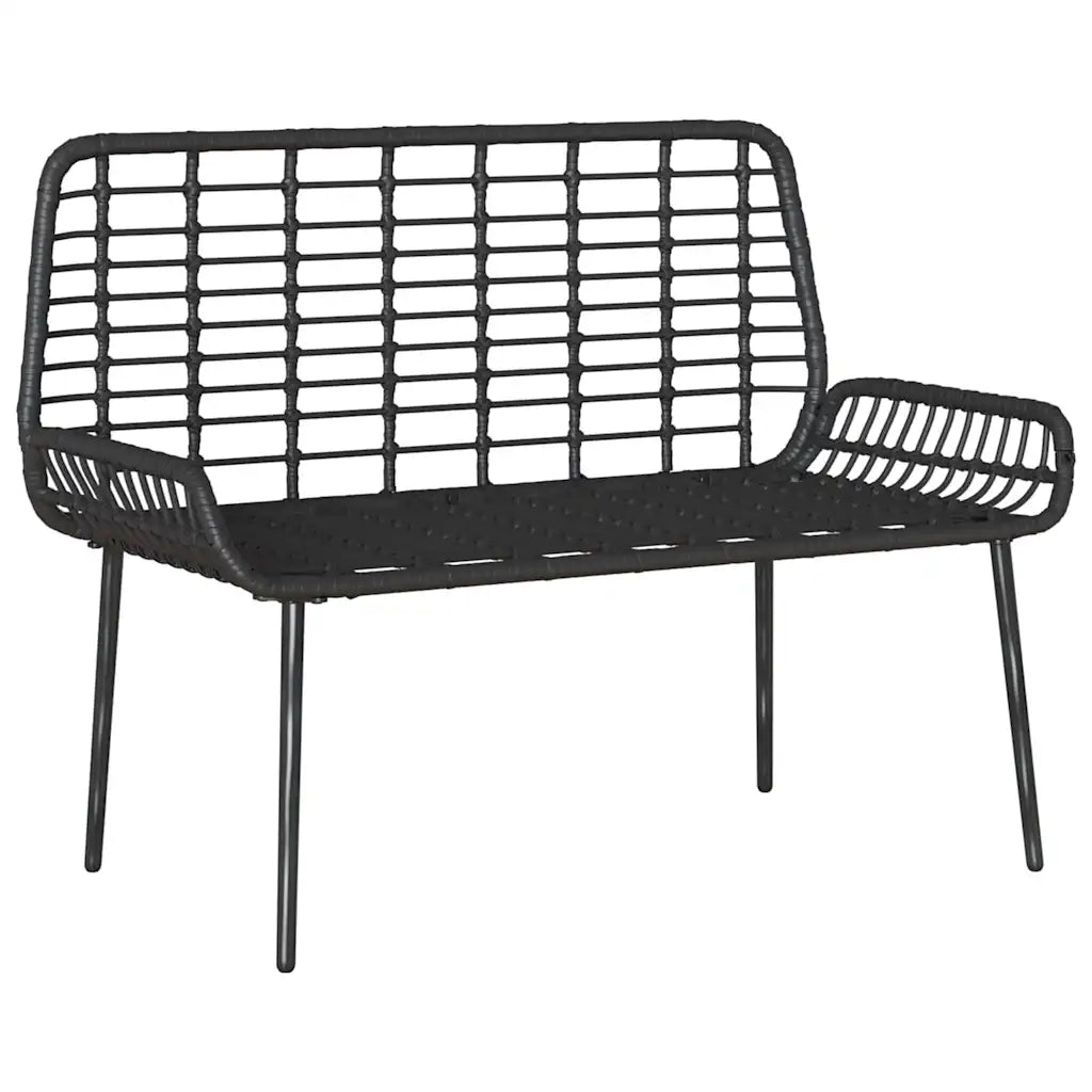 Panchina da giardino Nero e antracite polyrattan