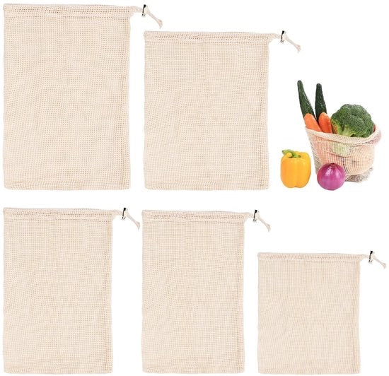 Set di sacchi a stendino per la cucina 5 pezzi - Sacchi a stendino in cotone con filtro - Diversi modelli 20x25/20x30/25x30/30x35/30x40 cm - Sacchi a stendino spaziali