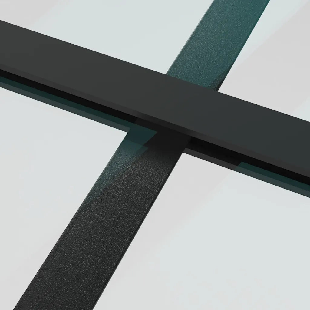 Porta Scorrevole con Ferramenta Nera 76x205 cm in Vetro ESG 3375844