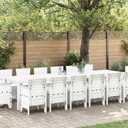 Set da Pranzo per Giardino 15 pcs Bianco Rattan Polt