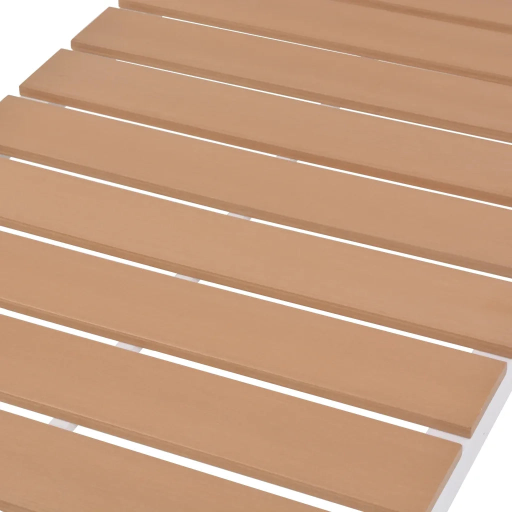 Lettino Prendisole in Alluminio e WPC Marrone 42868