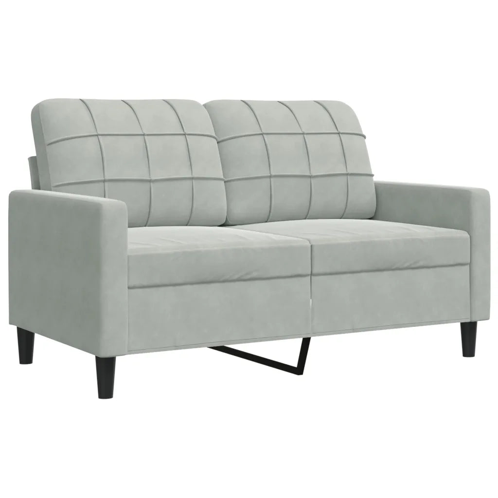 Set di Divani 2 pz con Cuscini e Rinforzi Grigio Chiaro Velluto 3278411